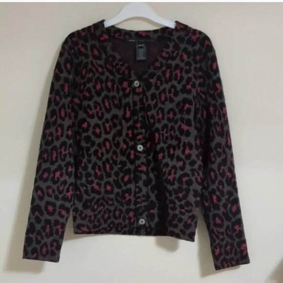 Marc by Marc Jacobs shimmering leopard print cardigan size XS - Picture 2 of 4